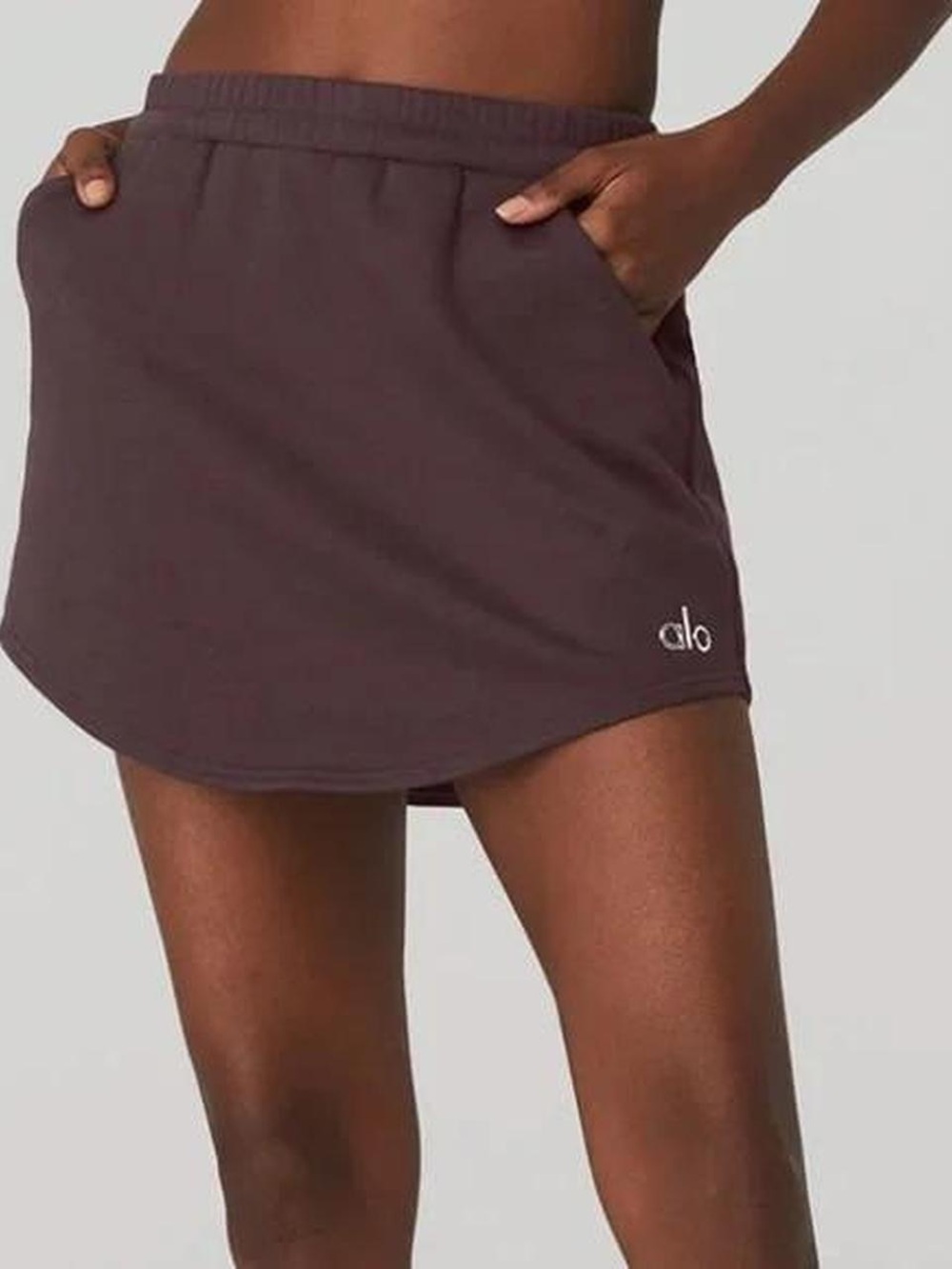 ALO Yoga Accolade High Waist Brown Mini Skort Size Medium